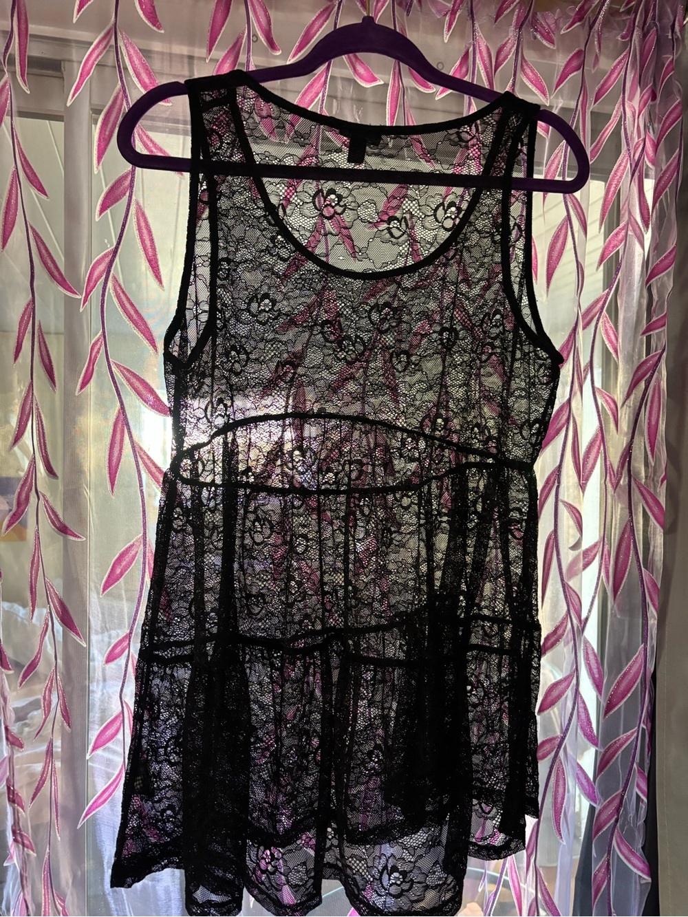 torrid Black Sheer Lace Sleeveless Tunic